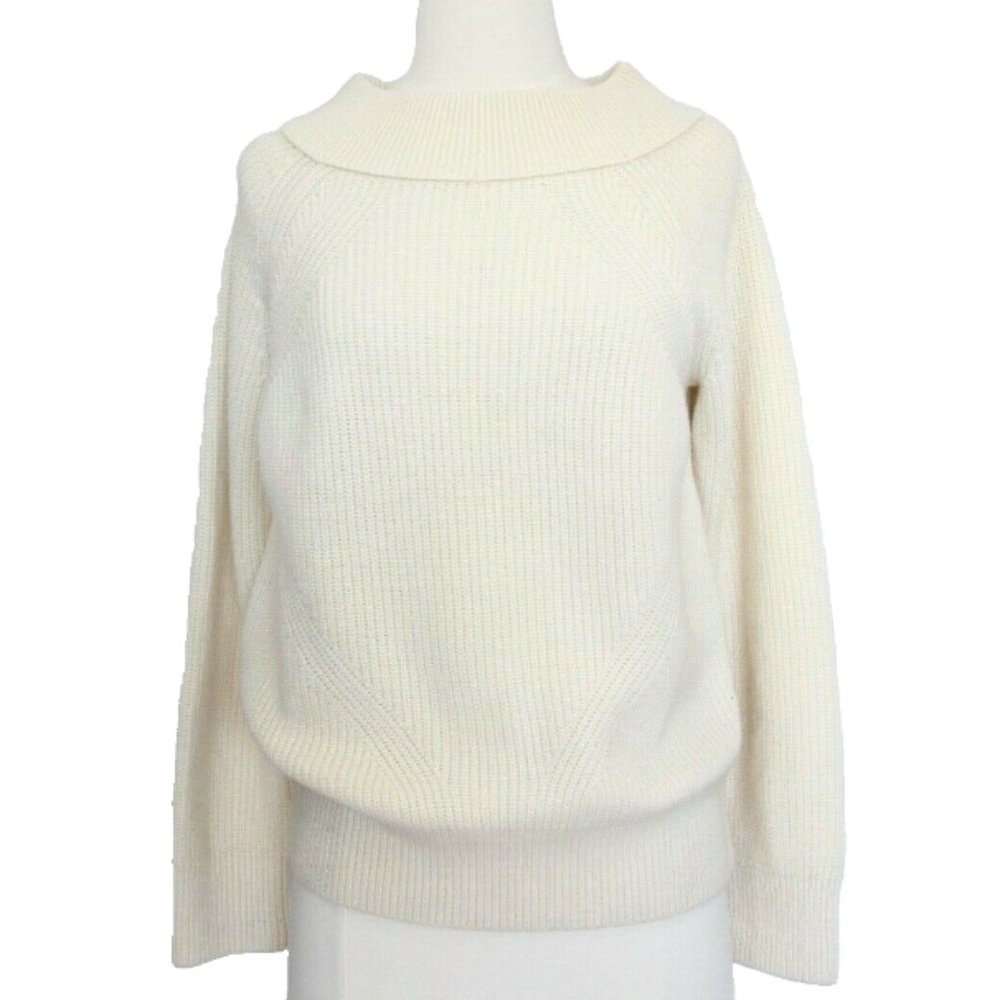Karen Millen Wool Jumper Women Pullover Sweater UK sz 4 Knit ivory classic